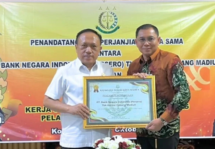 Kejari Kota Madiun dan BNI Kantor Cabang Madiun Tandatangani Perjanjian Kerja Sama untuk Mendukung Pelaksanaan Tugas dan Fungsi